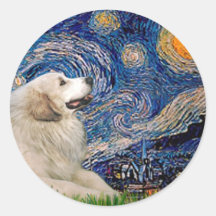 Great Pyrenees 2 - Starry Night Sticker