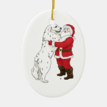Great Pyrenees Christmas Greeting Christmas Tree Ornaments