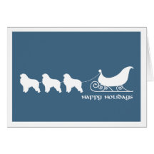 Great Pyrenees Pulling Santa's Sleigh Card