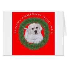 Great Pyrenees Puppy Christmas Design Card