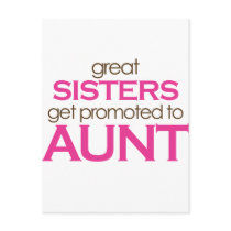 Great Sisters Get Promoted To Aunt Postcard