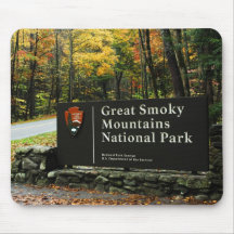 Great Smoky Mountains Park Autumn Sign Mousepad