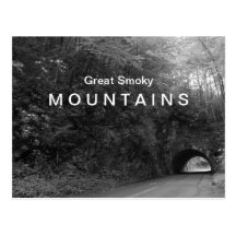 Great Smoky Mountains tunnel black & white Postcard