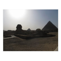 Great Sphinx and pyramid at sunset Post Cards