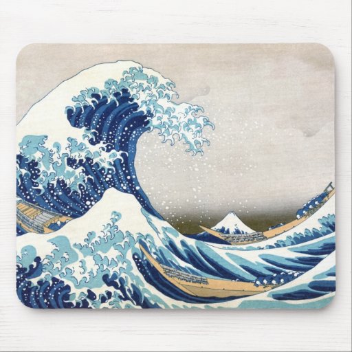 Great Wave Fine Art 葛飾北斎「神奈川沖浪裏」 Mousepads