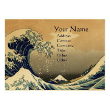 GREAT WAVE MONOGRAM  Gold  Metallic Business Cards