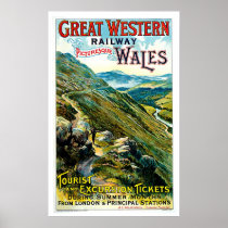 Great Western Railway Wales Vintage Travel Art posters
