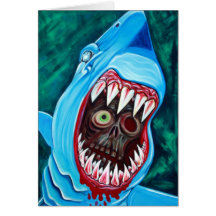 Great White Gobstopper - Shark VS Zombie Greeting Card