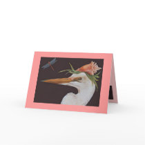 Great white heron with conch card