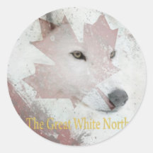 great white north round sticker