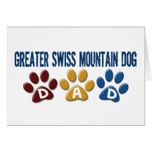 GREATER SWISS MOUNTAIN DOG Dad Paw Print 1 Cards