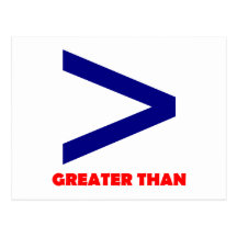 greater than postkarten