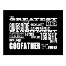 Greatest Best Godfathers Birthdays Christmas Post Card