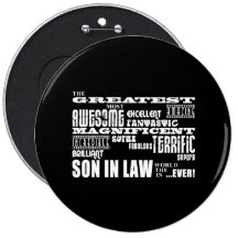 Greatest Best Sons in Law Birthday & Wedding Party Pinback Button