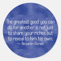 Greatest good for others (2) round sticker