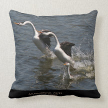 Grebe Bird Photography Pillow American MoJo