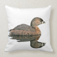 Grebe Bird Photography Pillow American MoJo