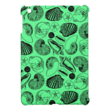 Greean and Black Sea Shells Case For The iPad Mini