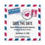 Greece Air Mail Wedding Save the Date magnets