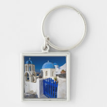 Greece and Greek Island of Santorini town of Oia 3 Keychains