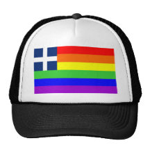 greece country gay proud rainbow flag homosexual mesh hat