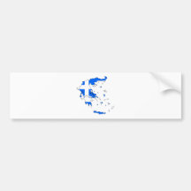 Greece Flag Map full size Bumper Stickers