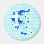 Greece Flag Map full size Fridge Magnet