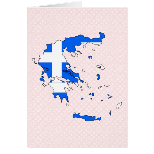 Greece Flag Map full size Greeting Card