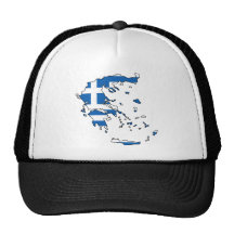 Greece Flag Map GR Mesh Hat