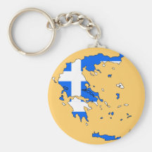 Greece flag map key chains