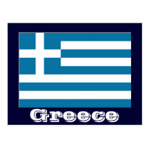 Greece flag postcards