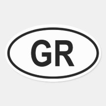 Greece "GR" Oval Stickers