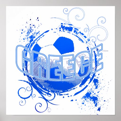 Greece grunge Soccer Ball T-shirts and gifts Poster