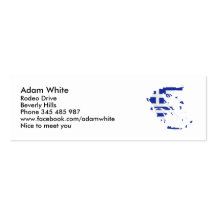 Greece map flag business card
