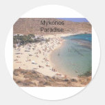 Greece Mykonos Super Paradise (St.K) Round Stickers