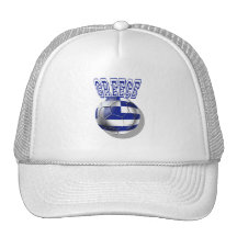 Greece soccer ball worded logo trucker hat