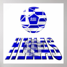 Greece Soccer Hellas Logo Soccer Ball Gifts Posters