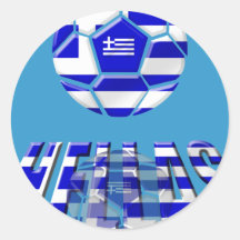 Greece Soccer Hellas Logo Soccer Ball Gifts Round Sticker