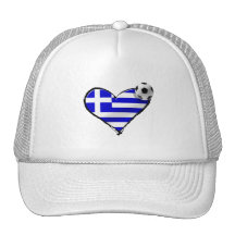 Greece Soccer love heart Trucker Hat