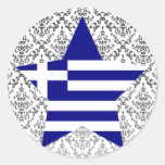 Greece Star Round Stickers