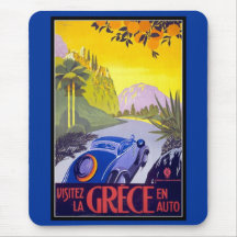 Greece Vintage Travel Poster Mousepads