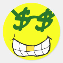 Greedy Smiley 3 Sticker