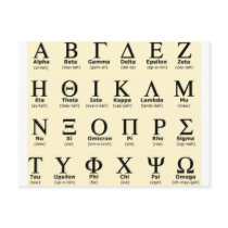 greek alphabet gifts postcard