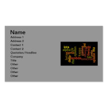 Greek Alphabet (Word Cloud) Business Card