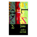 Greek alphabets profile card business cards