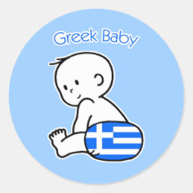 Greek Baby Round Stickers