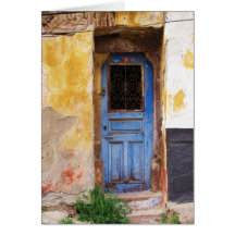 Greek Blue Door - Crete Card