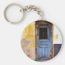 Greek Blue Door - Crete Keychain