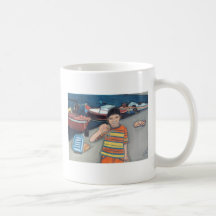 Greek boy and star fish mugs
