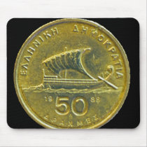 Greek Drachma Coins Mouse Pads